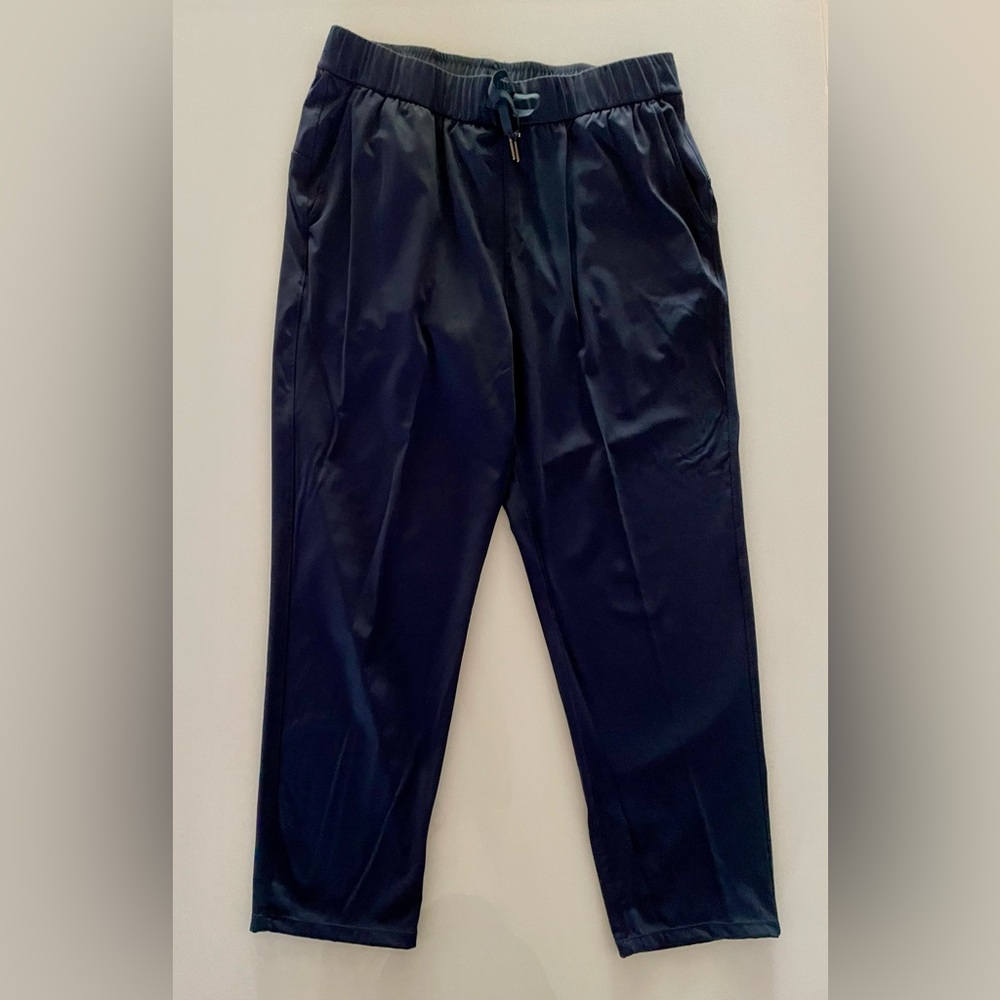AJISAI W Navy Blue Joggers with Pockets - Stretch Workout Pants - Size L - NWOT